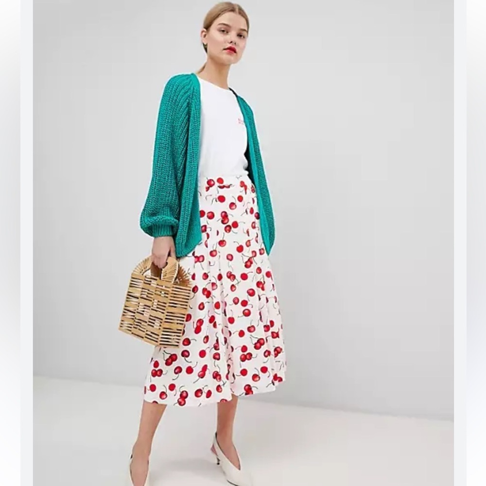 ESSENTIEL ANTWERP Cherries Pleat Lined Skirt size 6